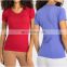 Custom Logo New Soft Slim Yoga Short Sleeve Breathable Workout Running Round Neck Gym Fitness Quick Dry Sports Wear For Women