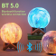 Настраиваемая 3D лунная лампа со звездными колонками с Bluetooth, ночная лампа в форме Луны с колонками в виде звезд и Луны