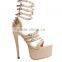 Super high heel sandals summer ankle strap shoes 2015 top quality spike high heel sandals women 3 colors