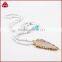 Arrowhead jasper agate pendant necklace with 5-6mm mixed beaded chain
