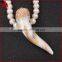 Imitation ivory Pandant Bead With Champagne Zircon