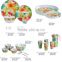 fruit customize new printed color cup bowl plate jug fastion eco-friendly bamboo fiber dinner set