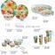 fruit customize new printed color cup bowl plate jug fastion eco-friendly bamboo fiber dinner set