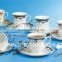 porcelain cup and saucer, 12pcs coffee set, cup and plate set for 6 persons