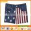 American Flag Design Jeans Basic Girl's Denim Shorts For Kid China Supplier