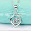 hot sale 925 sterling silver wedding pendant micro pave silver 925 jewelry