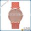 prod Salcombe with coral polka strap watch alloy case watch quartz watch waterproof flat leather strap alloy watches