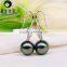 18k white gold 10mm tahiti real black pearl earrings for wholesale