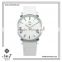 Innovative quartz men's watch with white color genuine leather