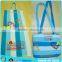 2015 cotton towel fabric logo embroidery hot sale connected beach towel and bag set