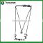 Black metal multi-layer chain necklace with rhinestone pendant and colorful beads