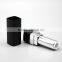 Empty black color square shape plastic lipstick container