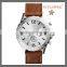 FS FLOWER - Watches Men Sport Watches Chronograph Day Date Watches Genuine Leather Bracelet