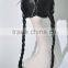 Long black Wig with two braid N332