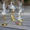 unique high quality toasting wine glasses set gold metal stem champagne flutes/couples wedding goblet gift drinking glasses cup