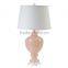Factory wholesale ceramic home decoration table lamps for reading for hotel design with fabric shade
