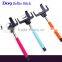 Upto 108cm cable control selfie camera phone monopod with mirror