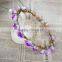 wedding decorative flower rose girl hair wreath with fabric head crown