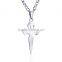 Women Men's 316L stainless steel smooth arrows cross pendant necklace