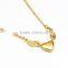 womens heart pendant necklace 18k gold plated factory price stainless steel necklace