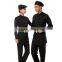 women's cotton polyester restaurant waitress long sleeve black work shirt uniform sets