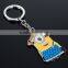 Latest design alloy keychain despicable me minions custom alloy keychain