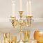 wedding gold candelabra/ Gold candelabra with glass hurrican / Candelabra manufacturer