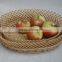 handmade oval white wicker bread tray dry fruit storage decoration tray