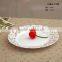 fine porcelain Dinner Plate, porcelain Dinner flat Plate, white with flowers