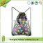 Promotion drawstring string bags white color polyester