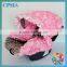 2015 High Quality 3D Rosette Pink Flower &Grey Dots Infant Car Accessory Funny Baby Car Seat Covers Fabric Seat Protector