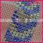 Wholesale special techinc 22.5*34cm bling rhinestone on mesh front neck collar designs for kurtis WNLA-006