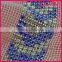 Wholesale special techinc 22.5*34cm bling rhinestone on mesh front neck collar designs for kurtis WNLA-006