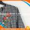 Women latest design custom embroidery check long sleeve shirt