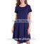 Wholesale latest fashion short sleve ladies O-Neck simple soft women dress