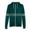 Men's plain teal 100% polyester zip up pocket hoodies
