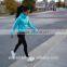 Teal Cotton French Terry Womens Layered Hoodie Gym Hoodie Fitness Clothing Tracksuit Top Raglan Long Sleeve Pullover Hoodie
