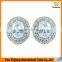 Double Row Diamond Oval Zircon Platinum Plating Earrings