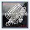 Newest design white pearl and crystal flower wedding bridal claw clip hair accessories comb