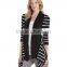Cashmere Open Front Striped Cardigan Sweater