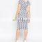 Hot Sale Women Pregnancy Maternity Clothes Jersey Bodycon Dress In Spot Print With Cross Front 2015