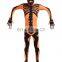 Orange Skull Jumpsuit Second Skin Suit Zentai Bucks Halloween Costume