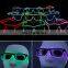 EL glasses El Wire Fashion Neon LED Light Up Shutter Shaped Glow Sun Glasses DJ Bright SunGlasses