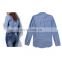 DiZNEW wholesale form china factory Washed blue denim jeans shirt ladies