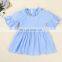 2020 girls dress ins new summer short-sleeved solid color children's dress