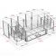 17 Slots Clear Cosmetic Storage Organizer Large Acrylic Vanity Makeup Brushes Holder Accessories Display Cases with Drawers