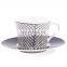 Nordic Black Creative Line Ceramic Coffee Mug Tea Cup Dinner Plate Porcelain For Top Table Ware