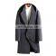 Young and middle-aged men's windbreaker woolen coat mid-length hooded trendy urban fashion big lapel loose big hood