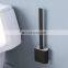 Hot Selling Self Cleaning TPR Plastic Refill Black Bathroom Cleaner Dispenser Set Toilet Brush Silicone