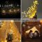 Christmas Decorations 480L Starburst Hanging Light Copper Wire Flower Shape Rechargeable String Lights